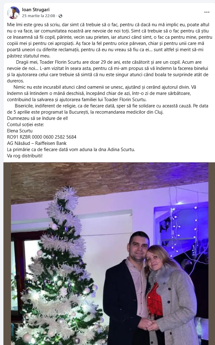 Florin Scurtu tatal unui copil de doi ani are nevoie de ajutor A fost diagnosticat cu cancer si va suferi o interventie la Bucuresti