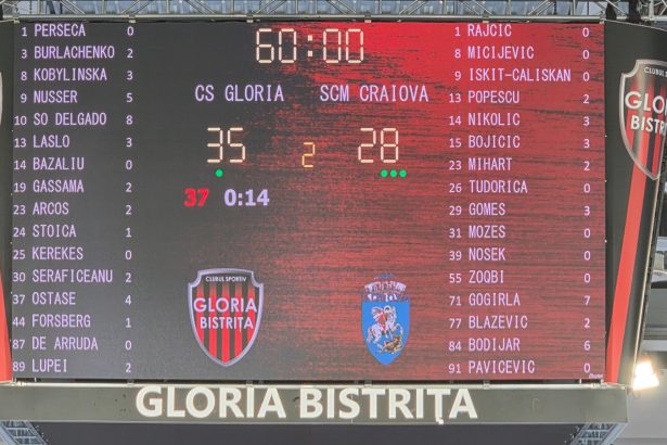 FOTO CS Gloria Bistrita liderul campionatului a castigat fara dificultati in fata craiovencelor