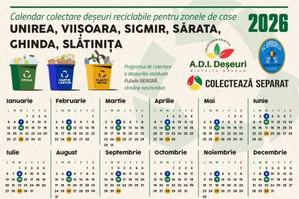 PROGRAM de colectare a deseurilor recirculabile in luna mai 2026 in Bistrita si localitatile aferente