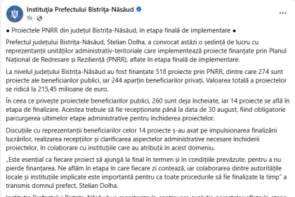 Primarii constransi sa si finalizeze proiectele prin PNRR Prefectul Dolha Bistrita si alte primarii in pericol sa si piarda finantarile