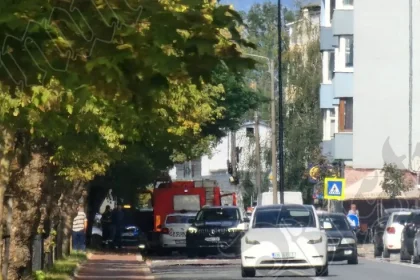 Accident în sensul giratoriu Năsăudului de la intersecția cu Andrei Mureșanu din Bistrița