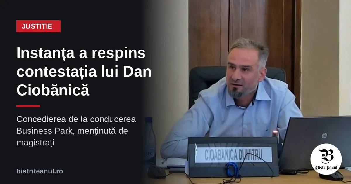 Instanța a respins contestația lui Dan Ciobănică la concedierea de la Business Park