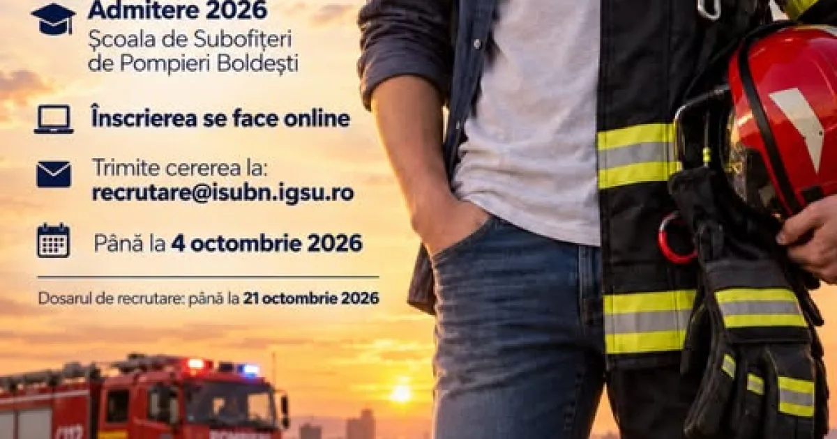 ISU BN recrutează candidați pentru Școala de Subofițeri de Pompieri
