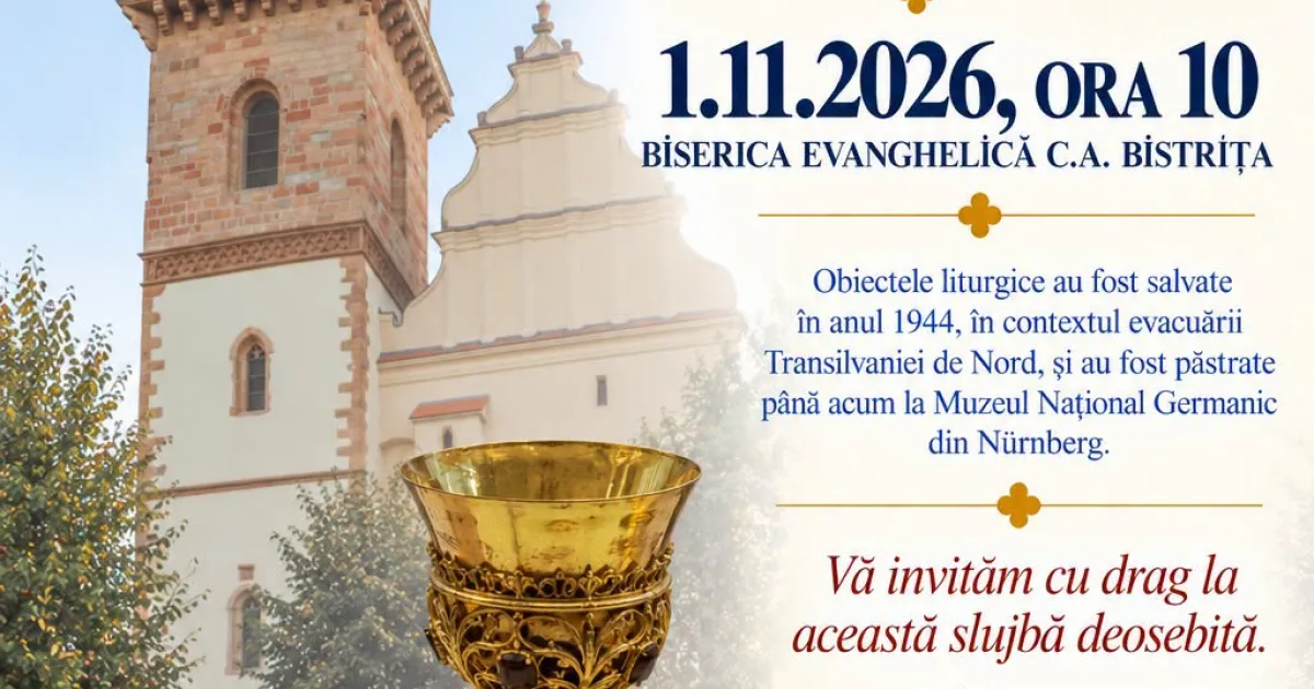 Obiecte liturgice prețioase revin la Biserica Evanghelică din Bistrița
